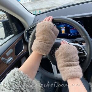 Митенки из натурального меха норки
