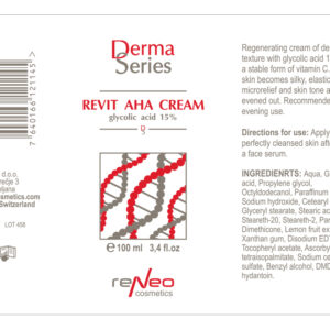 Реактивирующий витаминизированный крем с гликолевой кислотой Derma Series Revit AHA Cream 100мл